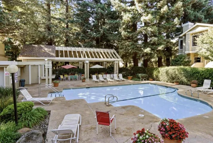 Community pool area with Clubhouse