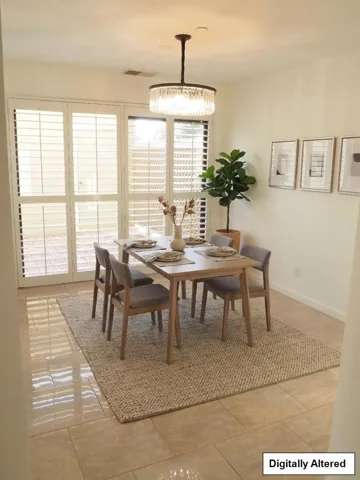 Dining area with access to back deck