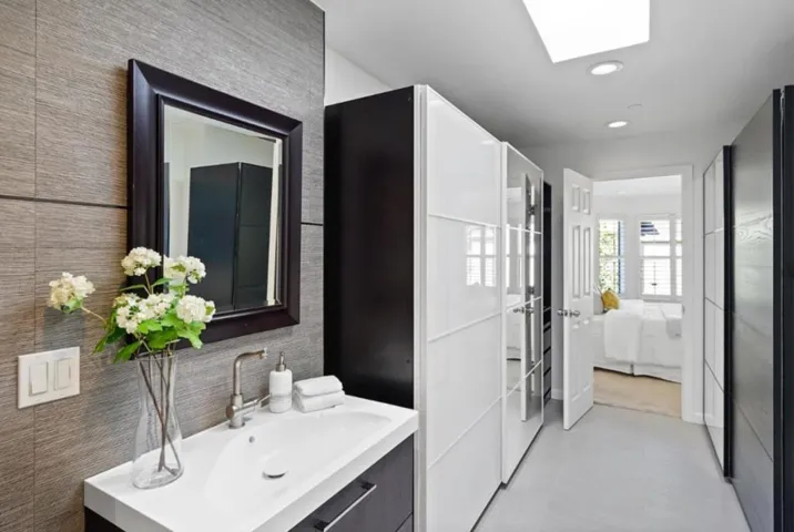 Front Bathroom with modern closet units