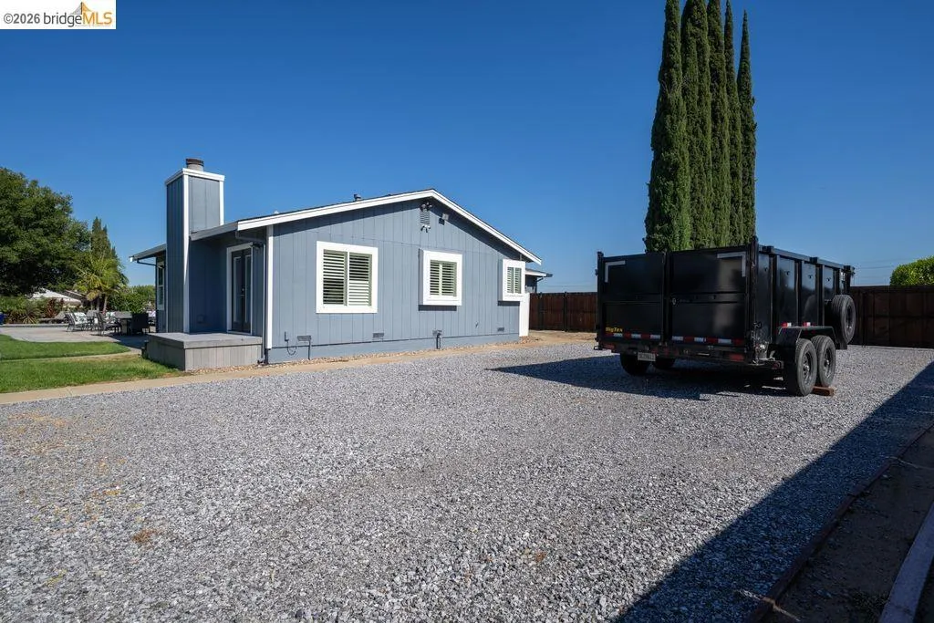 Light blue exterior with white trim