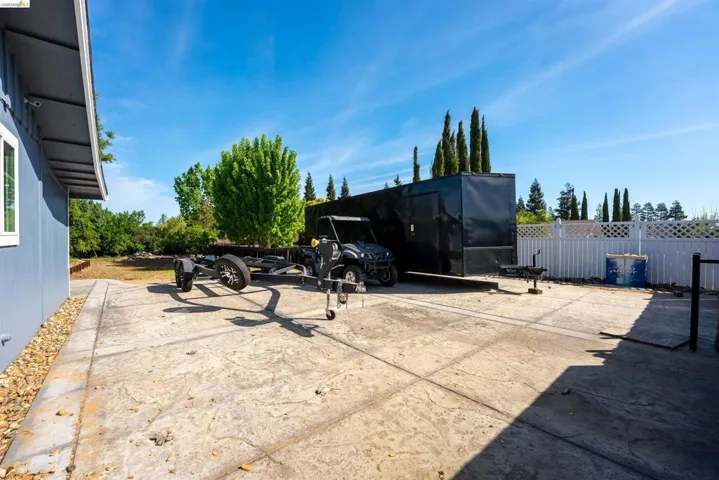 Expansive concrete pad providing substantial outdoor storage capacity