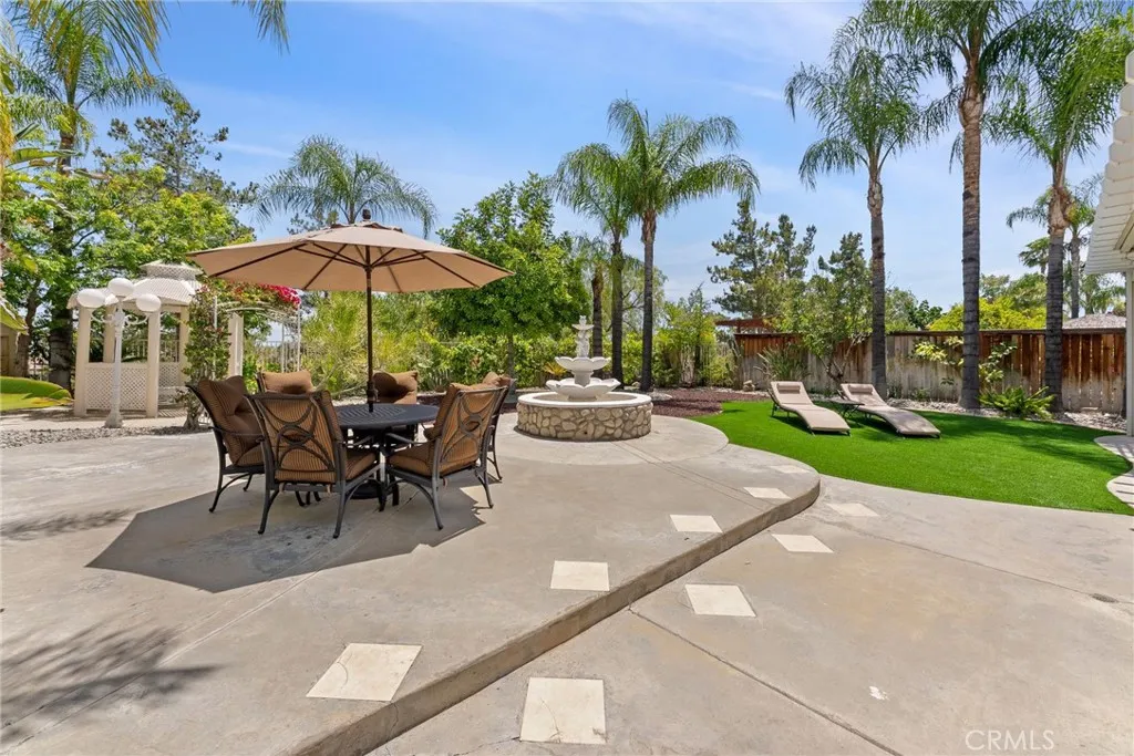 Gazebo and turf for tanning.