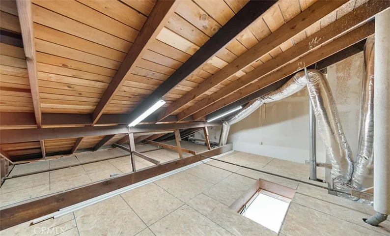 Above garage storage area