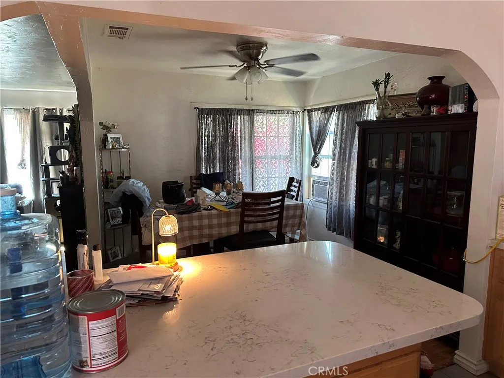 Kitchen Island looking out to Living Room