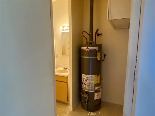 Water heater in bathroom space