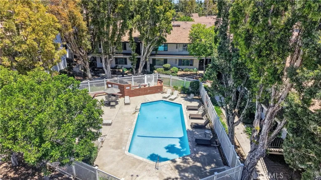 Aerial view swimming pool