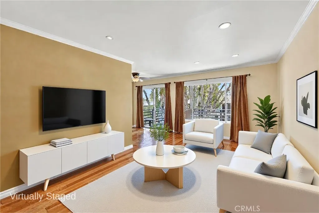 Virtually staged living room