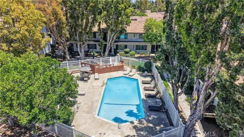 Aerial view swimming pool