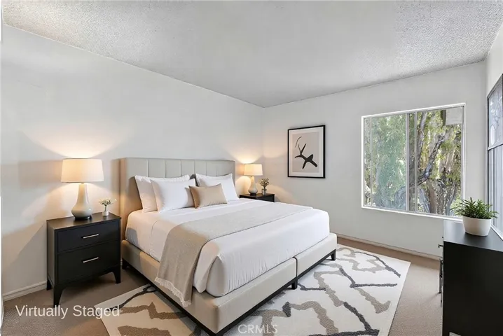Virtually staged bedroom