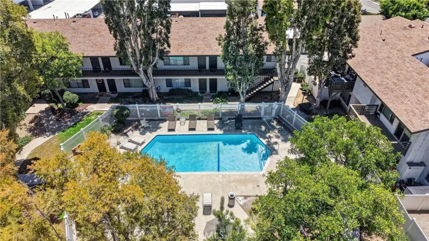 Aerial view swimming pool
