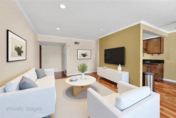 Virtually staged living room