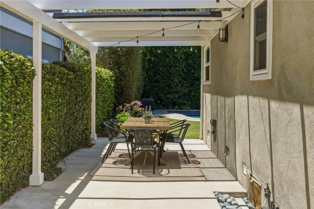dine under the covered pergola