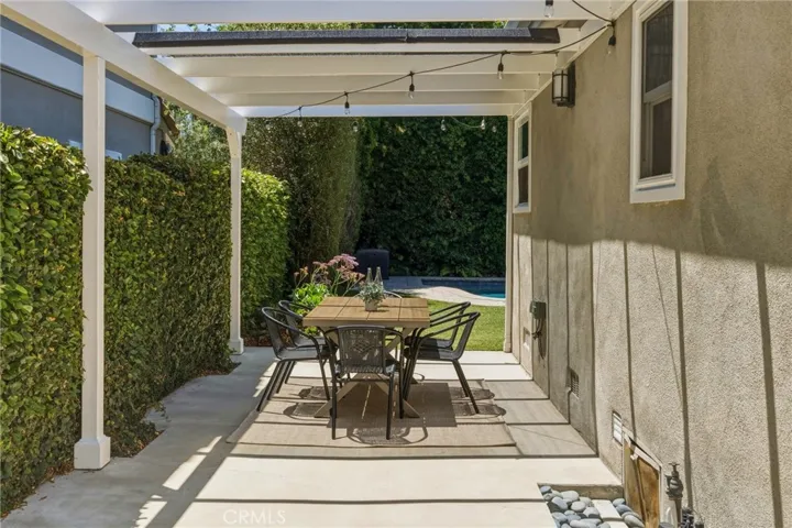 dine under the covered pergola
