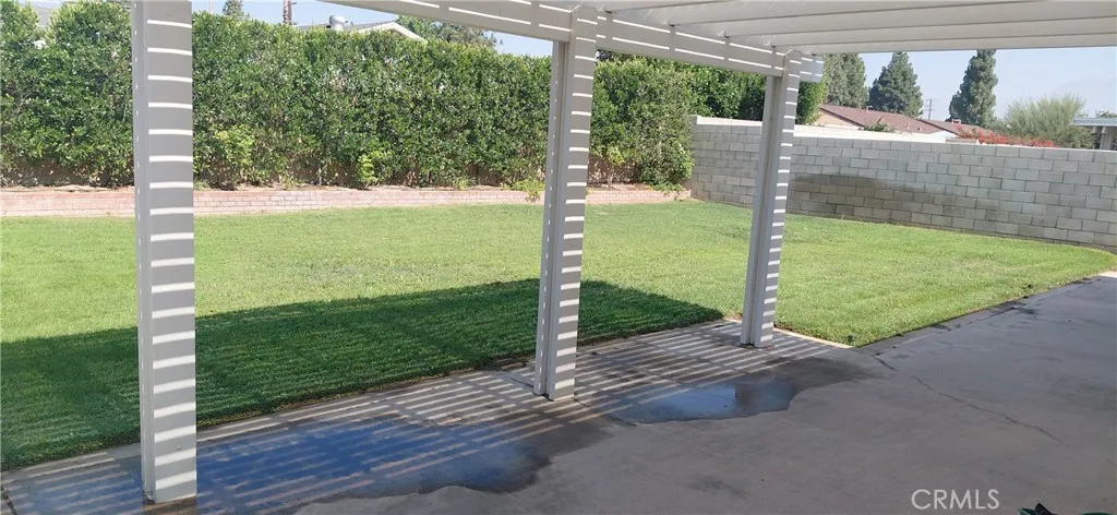 Patio cover, patio, rear yard