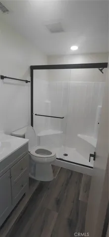 Primary ensuite remodeled shower enclosure and sliding doors