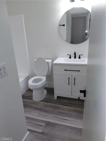 Hall remodeled full bath