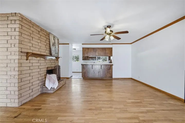 Dining room with dual sided fireplace