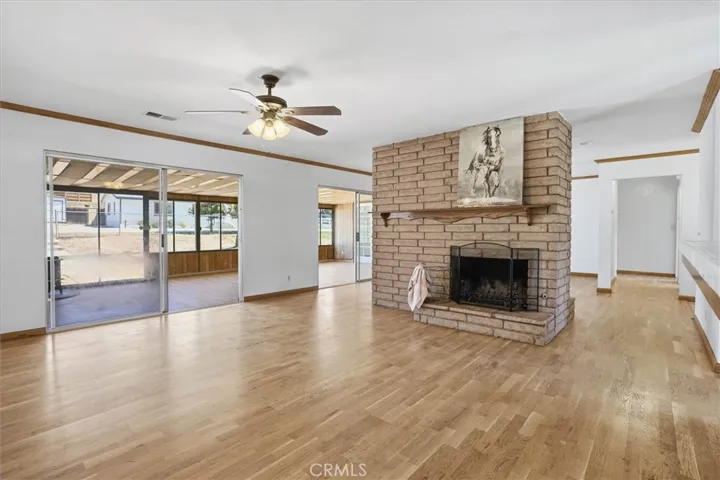 Dining room with dual sided fireplace