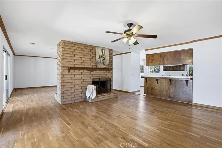 Dining room with dual sided fireplace