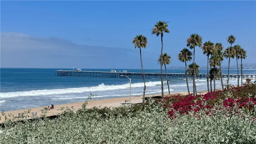 T-Street Beach with a view of the iconic San Clemente Pier, just a short drive away