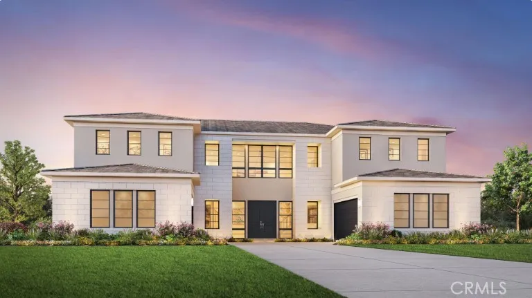 Front Elevation: Rae Coastal Contemporary - Santa Rosa Valley Estates Collection - Photo of artist rendering - Not actual home for sale - Home is still under construction