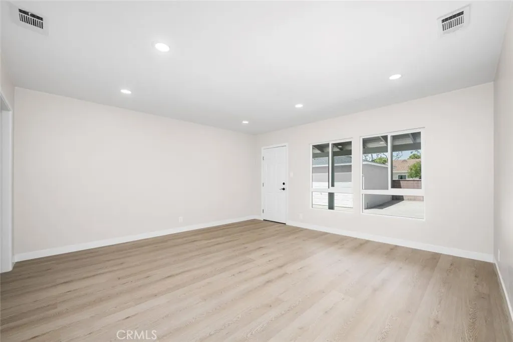 Recessed lighting brings added brightness and a contemporary touch to the interior.