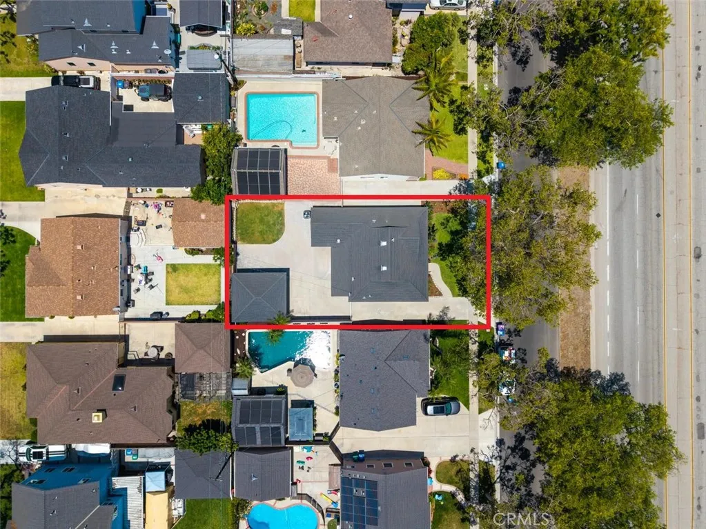 Drone view of rooftop.