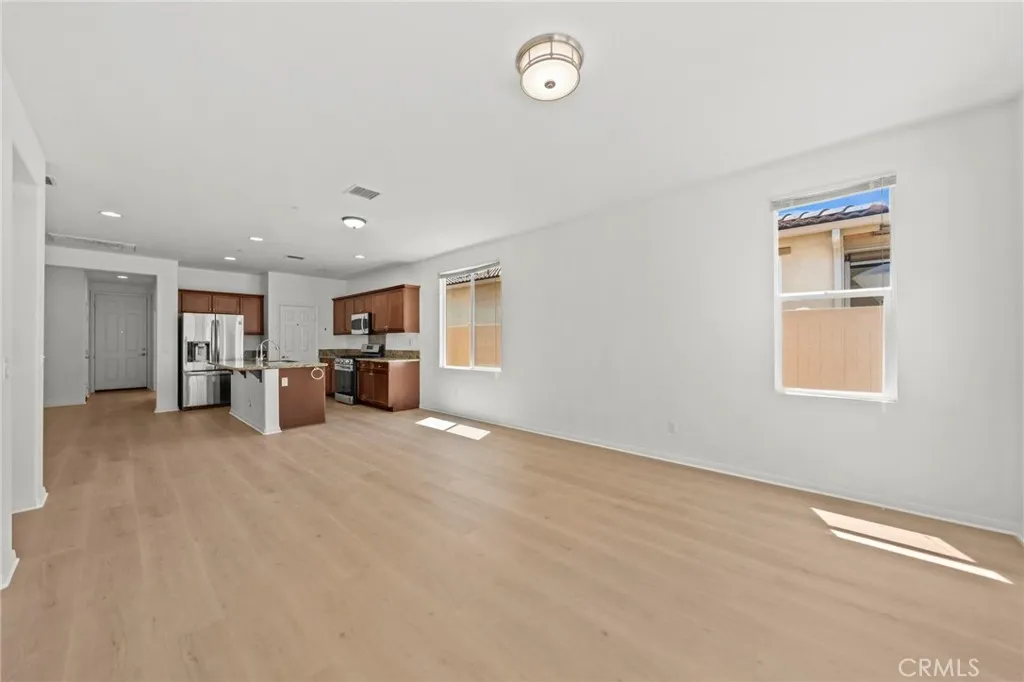 living room open to kitchen