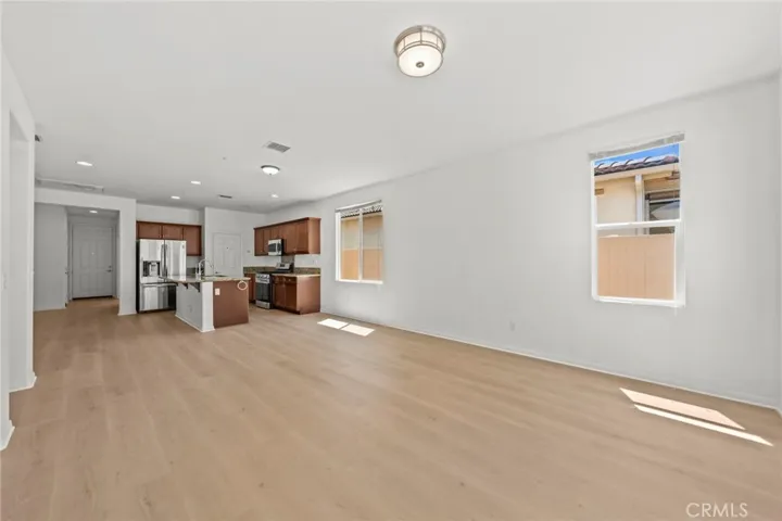 living room open to kitchen