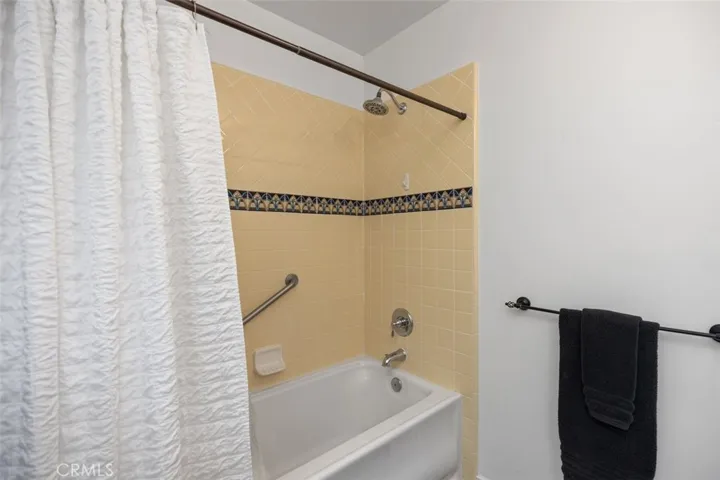 Updated bathroom with Spanish tiles.