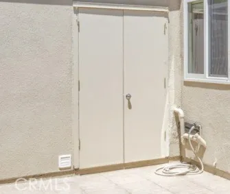 Storage closet on patio.