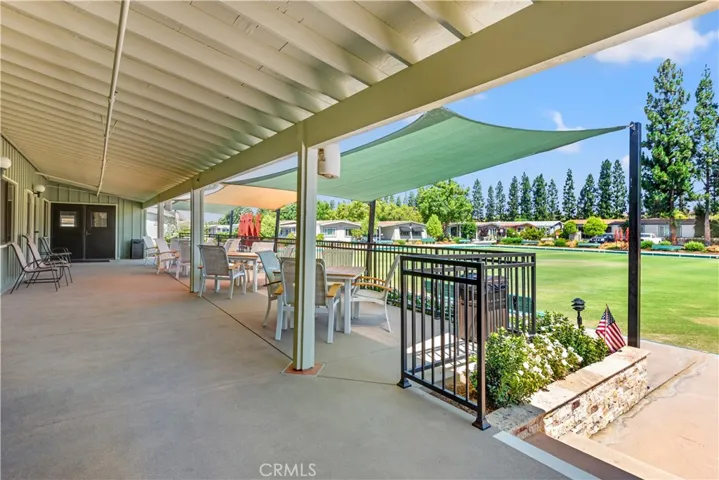 Veranda overlooking the lawn bowling green