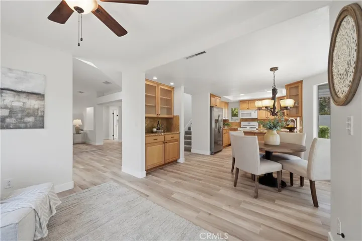 Dining room flows seamlessly off the kitchen.