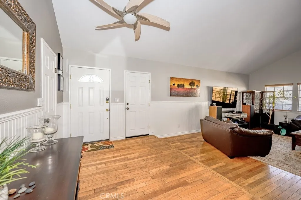 Ceiling Fan in Entry landing with view to Formal Living Room