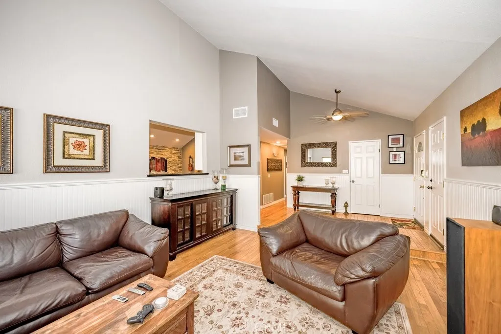 Formal Living Room with view to front door entry landing