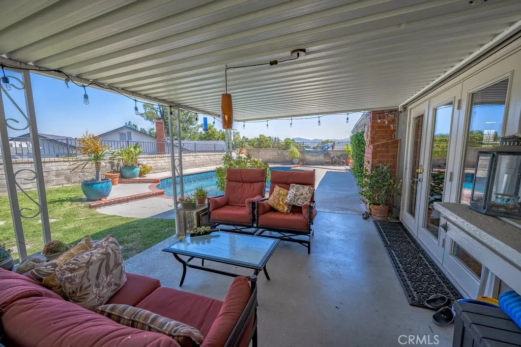 Covered patio area