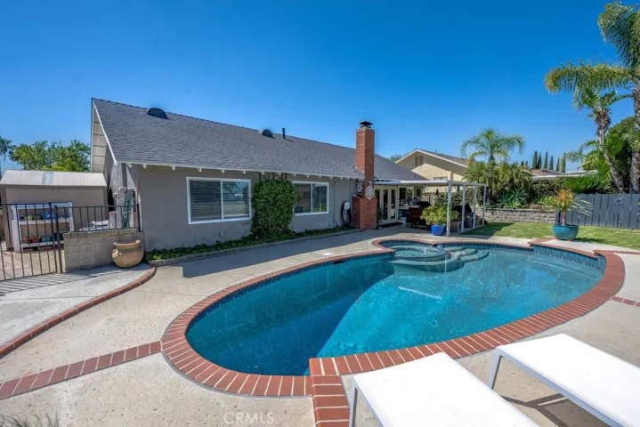 pool spa and rear of home