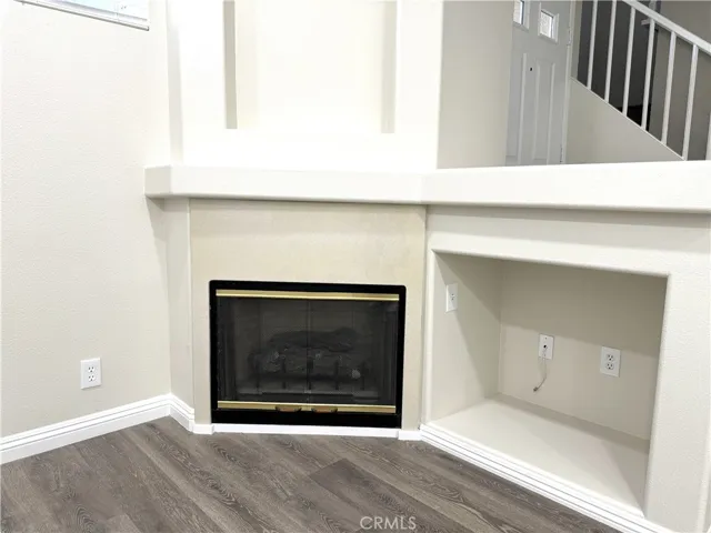 Living area with fireplace