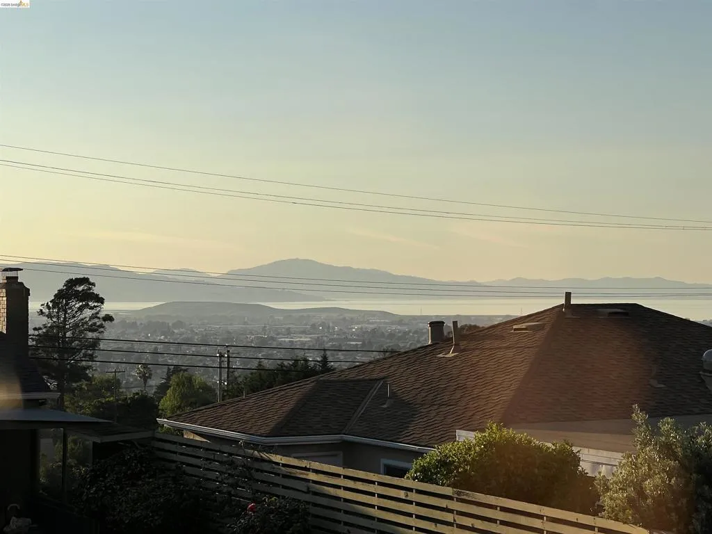 Expansive distant water and mountain scenery