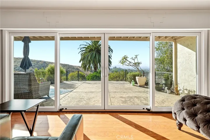 Patio door leading to the porch for the panoramic view