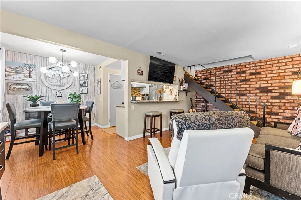 Living room and dining area