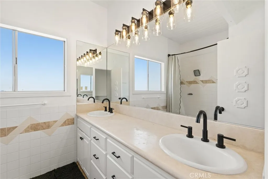 Upstairs Bathroom with Dual Sinks