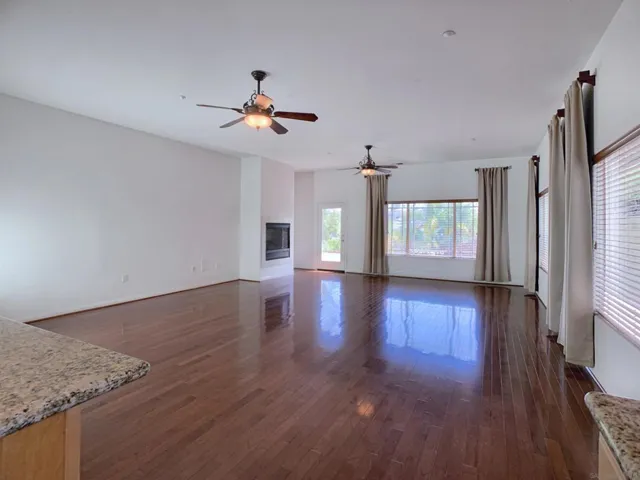 looking from the kitchen into the great room