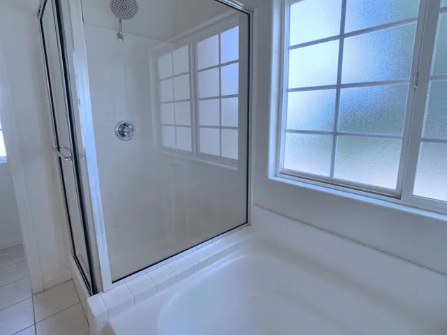 seperate shower and bathtub