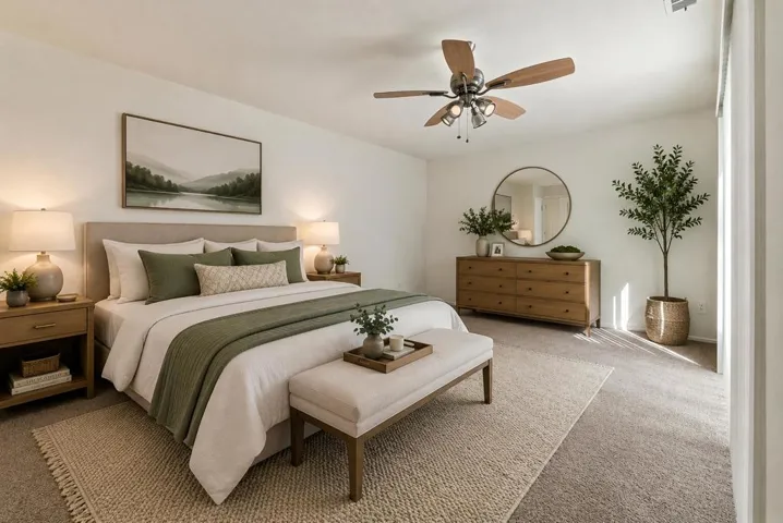 Virtually Staged Primary Bedroom 1