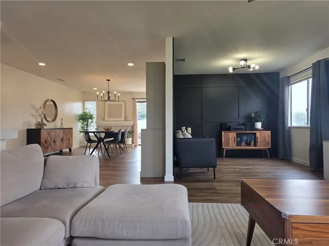 Living, Dining and family rooms open view