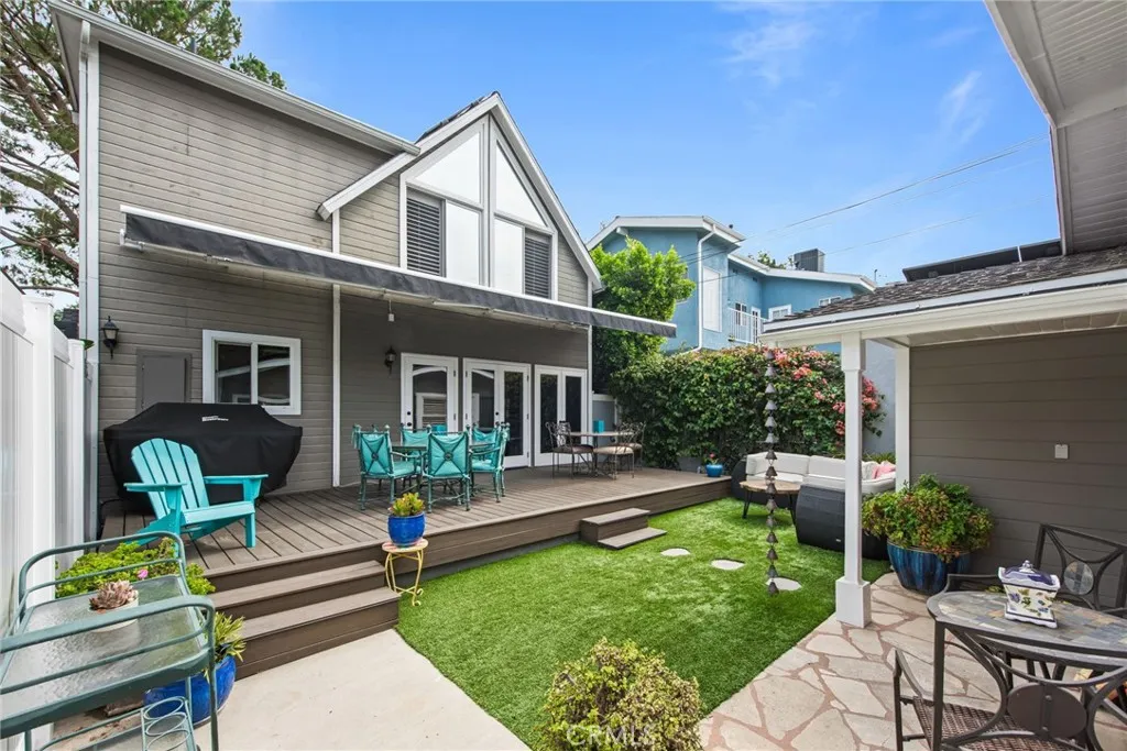 deck of the main house with retractale awning