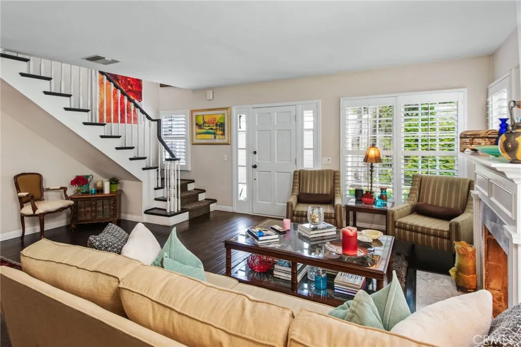 view of front door and living room
