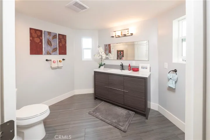 Front entry powder room