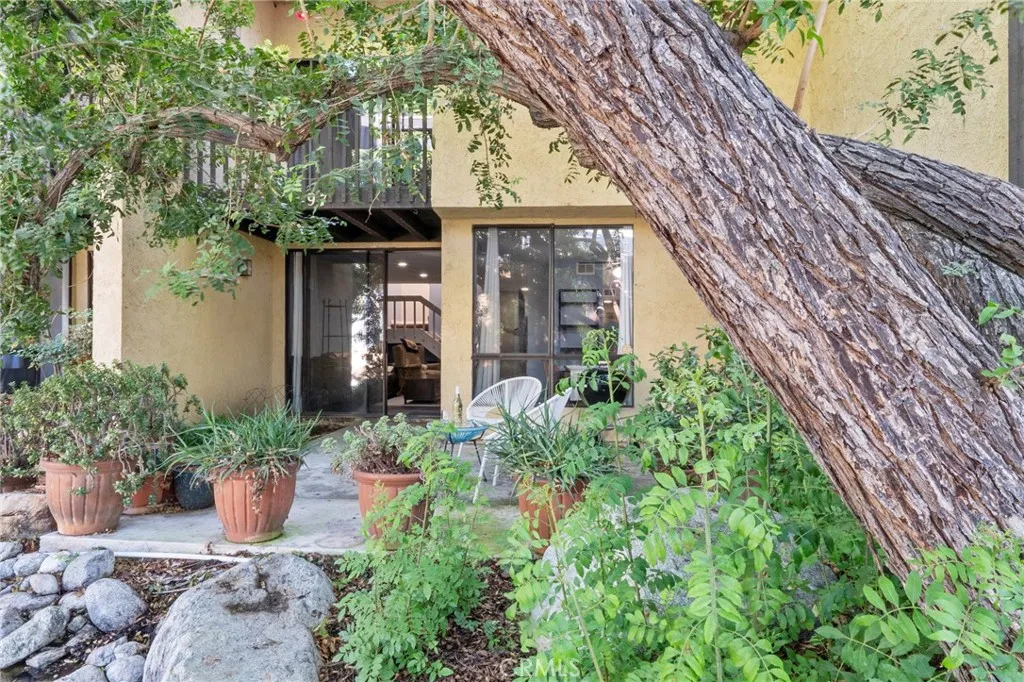 View into the home, from the stream area.